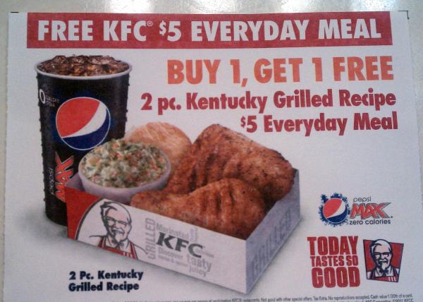 KFC BOGO coupon