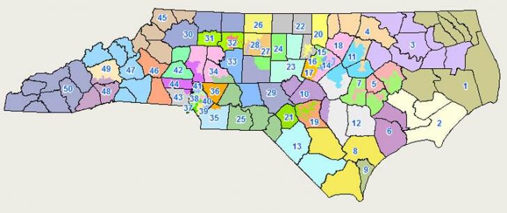 Proposed map of NC Senate districts