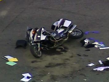 Cary police motorcycle crashes on NC 55 