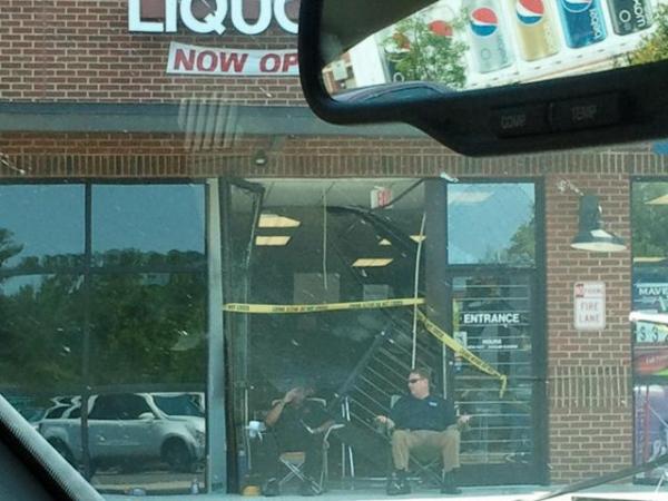 Pickup truck into Durham businesses