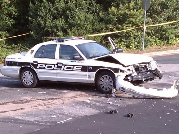 Durham police cruiser wreck